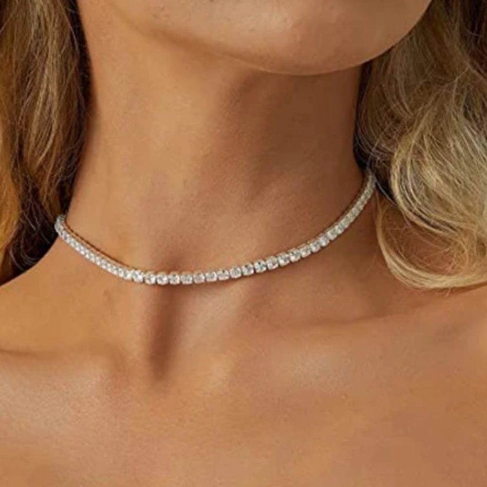 Rhinestone Diamonds Tennis necklace choker - Picture 5 of 5